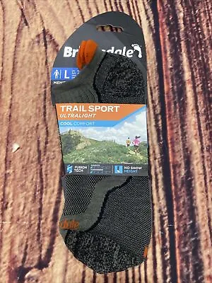 Bridgedale Trail Run Ultra Light T2 Cool Max Sport Low Height Men’s Dark Gray L • $8.99