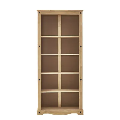 £99.99 • Buy Panana Bookcase Large Tall 5 Shelf Display Unit Solid Pine Mexican Antique Waxed