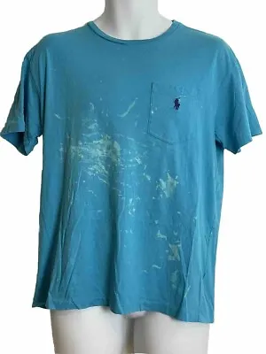 POLO RALPH LAUREN Mens Blue Crew Neck Short Sleeve T Shirt Size S Artist Painter • £5