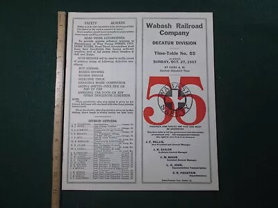 1957 Wabash Railroad - Decatur Division  ETT 55 Employee Timetable   83 • $13.99