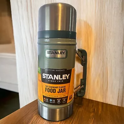 NEW Stanley Classic Food Jar 24oz Vacuum Thermos Camping Cookware Green HOT COLD • $38.99