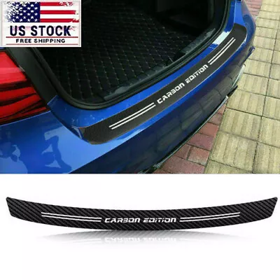 Car Accessories Rear Bumper Trunk Tail Lip Protector 5D Carbon Fiber Sticker • $10.79