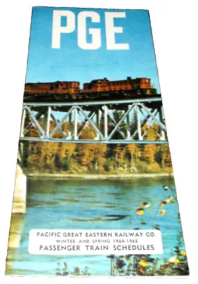Winter Spring 1964 1965 Pacific Great Eastern Railway Public Timetable • $30