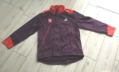 ADIDAS LONDON Olympics 2012 Purple Red Ladies Mens Windbreaker Jacket Size M NEW • £24.99