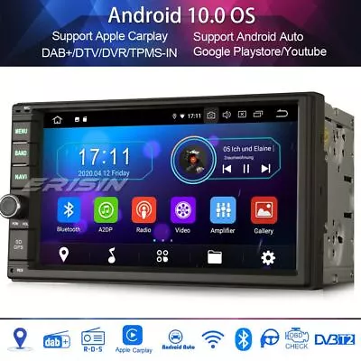 Android 10.0 2 Din DAB+Car Stereo GPS Sat Nav Bluetooth 4G+WiFi Carplay FM SWC • £110.72