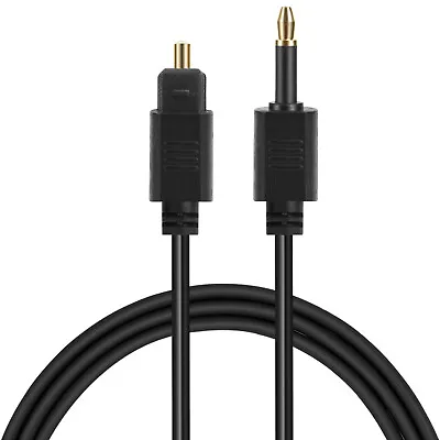 Black Audio Cable Toslink Plug To MINI-TosLink Optical 3.5mm Jack 3FT 6FT 12FT  • $8.41