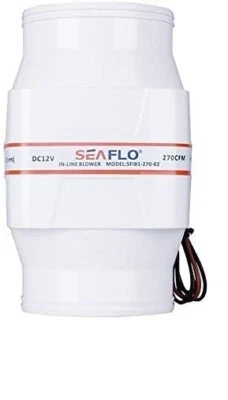 $43 • Buy 4  In-Line Marine Bilge Air Blower 12V 270 CFM Quiet Boat White