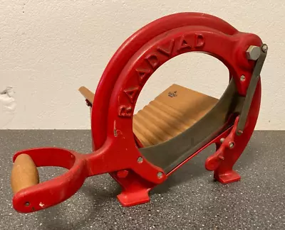 Vintage Red Raadvad Danish Bread Slicer - Rustic Kitchen Charm From 1930s • $174.99