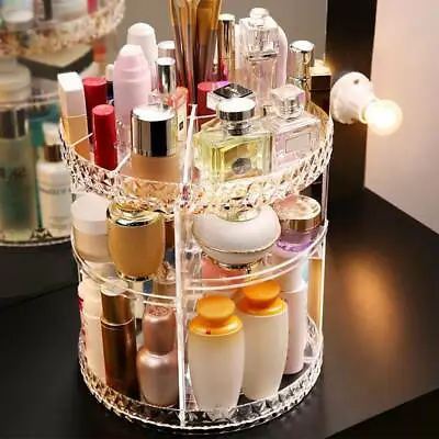 £17.84 • Buy Rotating Makeup Organiser Large 360 Cosmetic Storage Box Perfume Display Stand
