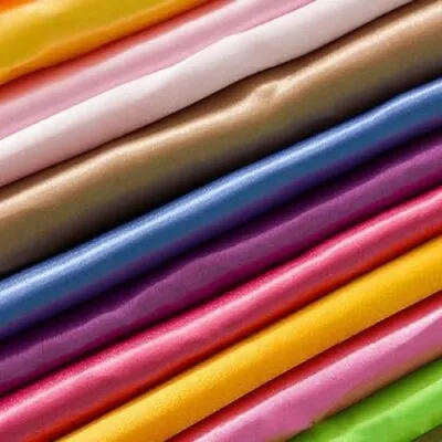 £2.61 • Buy *Premium* Silky Satin Lining FABRIC Polyester Dress Craft Material 58  By Meter