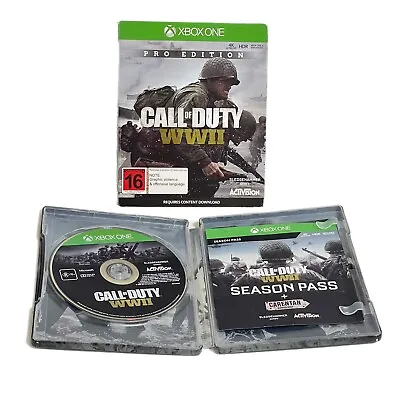 Call Of Duty WWII WW2 PRO Edition Collectors Steelbook COD Xbox One • $69.90