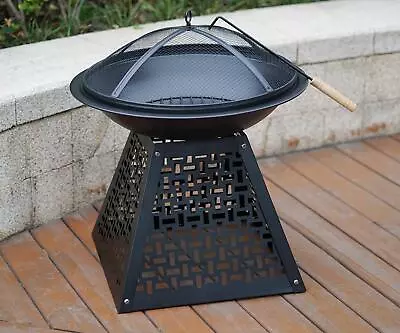 Garden Fire Pit Bowl Outdoor Wood Log Burner BBQ Patio Heater Camping Brazier • £23.99