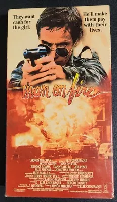 Man On Fire (VHS 1989 Vestron) Scott Glenn~Danny Aiello~Joe Pesci~Brooke Adams • $3.99