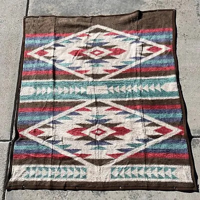 Vintage Biederlack Aztec Blanket Sleeping Bag Wrap Zip Snap Native American • $39.99