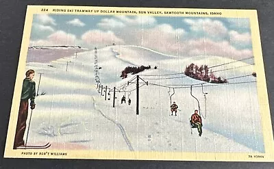 Vintage Postcard: Ski Tramway Dollar Mountain Sun Valley Sawtooth Mountain Idaho • $4.75