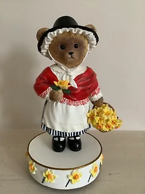 Wind Up Musical Faithful Fuzzies St David’s Day Welsh Bear Cerys With Daffodils • £15