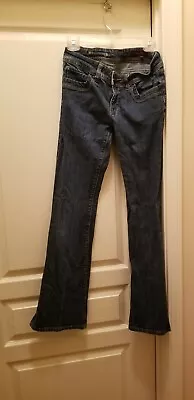 Vertigo Women Pants Size 29 Jeans Embellished Stretch Blue Denim Boot Cut • $12