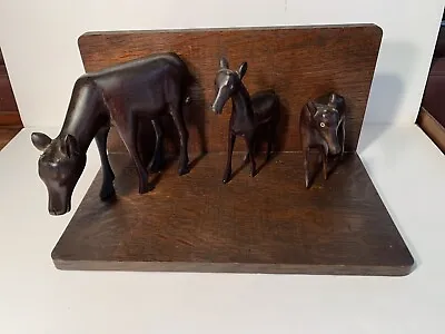 $125 • Buy Folk Art Wood Carving Antelope Deer Weird