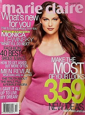 LAETITIA CASTA October 1999 MARIE CLAIRE Magazine MONICA LEWINSKY • $7.50