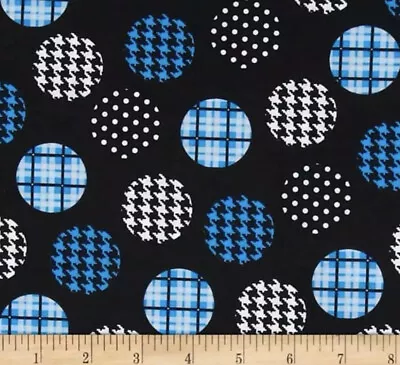 Patterned Dots Blue Fabric 100% Cotton  Half Metre 50cm X 110cm • $15