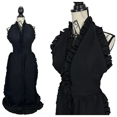 Vintage 70’s Futura Couture Of New York Black Ruffle Halter Evening Dress S • $99.99