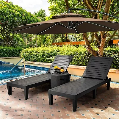 Pair Of Patio Reclining Chaise Lounge Chair Pool Lawn Beach Loungers • $175