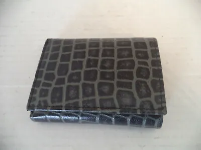 Men's Gray Handmade Genuine Leather Crocodile Skin Trifold Wallet. 4  X 3 . • $32