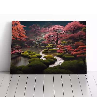 Japanese Garden Pond Vol.5 Canvas Wall Art Print Framed Picture Dining Room • £24.95