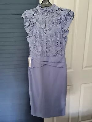 Size 10 Lipsy  Blue Lace Bodice Bodycon Occasion Dress BNWT • £24.99