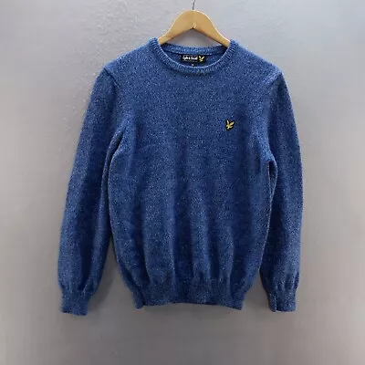 £16.88 • Buy Lyle & Scott Jumper Medium Blue Logo Pullover Sweater Wool Blend Mens