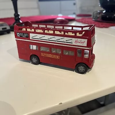 Hamleys Die Cast Double Decker London Bus No 2 Open Roof Model 61051 Red  -CP  • £5.50