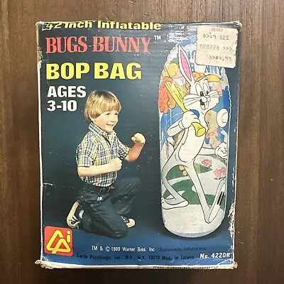 Bugs Bunny 42  Inflatable Bop Bag New In Box 1980 Carlin Playthings Vintage • $41.39