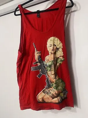 Brand New Marilyn Monroe With AK47 Graphic Design Tank Top - Large • $17.99