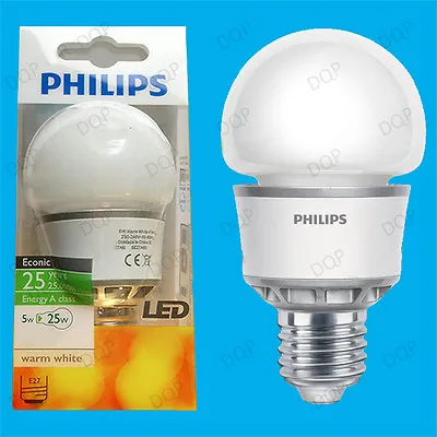 2x 5W Philips LED Ultra Low Energy GLS Globe Light Bulbs ES E27 Screw Lamps • $11.37