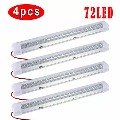 4Pcs 12V 72LED Car Interior Strip Lights Bar Light For Van Caravan Boat Home Bus • £10.99