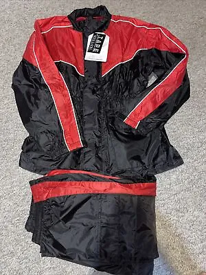 Thunder Under Red & Black Motorcycle Rain Gear Reflective NWT Size Small S • $50