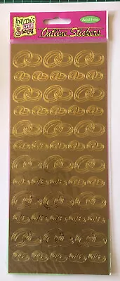 Anitas Outline Gold Peel Off Stickers Wedding Pair Of Rings Craft C729 • £1.90