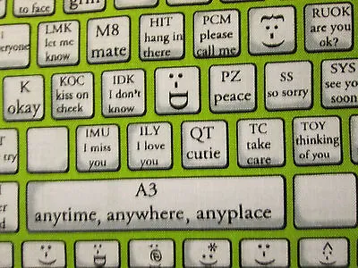 $3.78 • Buy Keyboard Typing Computer Phone Tablet Emoticons Green Cotton Fabric Fq 