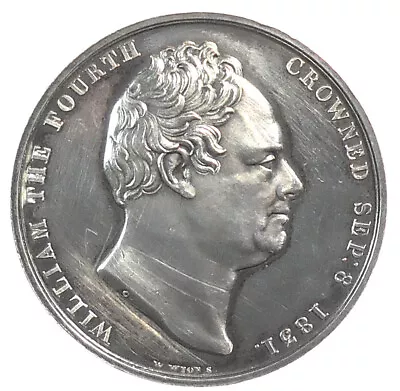 Great Britain OFFICIAL CORONATION MEDAL OF WILLIAM IV Silver 33mm • $350