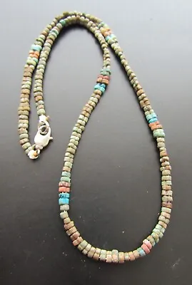 NILE  Ancient Egyptian Faience Amulet Mummy Bead Necklace Ca 600 BC • $45