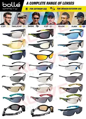 £7.19 • Buy Bolle Safety Glasses Sporty Spectacles Tinted Smoke Grey Lens UV Protection PPE