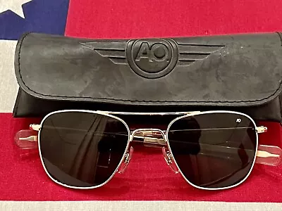 AO American Optical Original Pilot Sunglasses 52mm-Gold Frames /Gray Lenses • $34