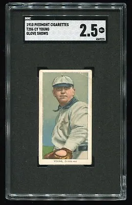 1909 T206 Cy Young Glove Shows - Piedmont 350 - SGC 2.5 • $2300