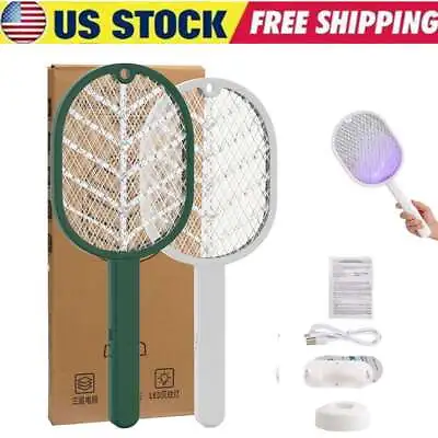 Handheld USB Rechargeable Mosquito Fly Swatter Zapper Killer Bug Insect Racket • $12.05