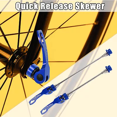 1 Pair Front Rear Bicycle Quick Release Axles Skewers Wheel Hub Blue For MTB • $15.19