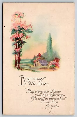 Greetings~Birthday Wishes~Country Home Scene~Stecher 123A PM C1924 Postcard • $3.20