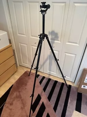 Manfrotto 3205 Tripod & Head. Black. 58 In Height. Center Column. Excellent Cond • $15.50
