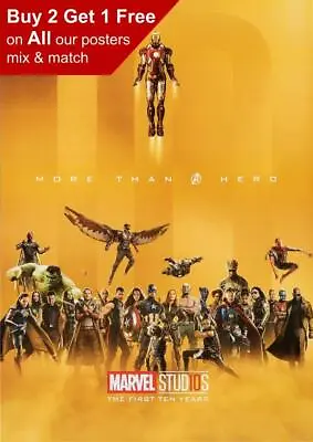 Marvel Studios The First Ten Years Poster A5 A4 A3 A2 A1 • £1.49