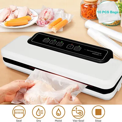 2 In 1 Vacuum Sealer Machine Meal Food Saver System Preservation With 10 Bags • $45