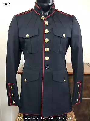 USMC US Marine Corp Dress Blues Poly/Wool Gabardine MC SH 2312 Coat Mans Sz 38R • $62.99